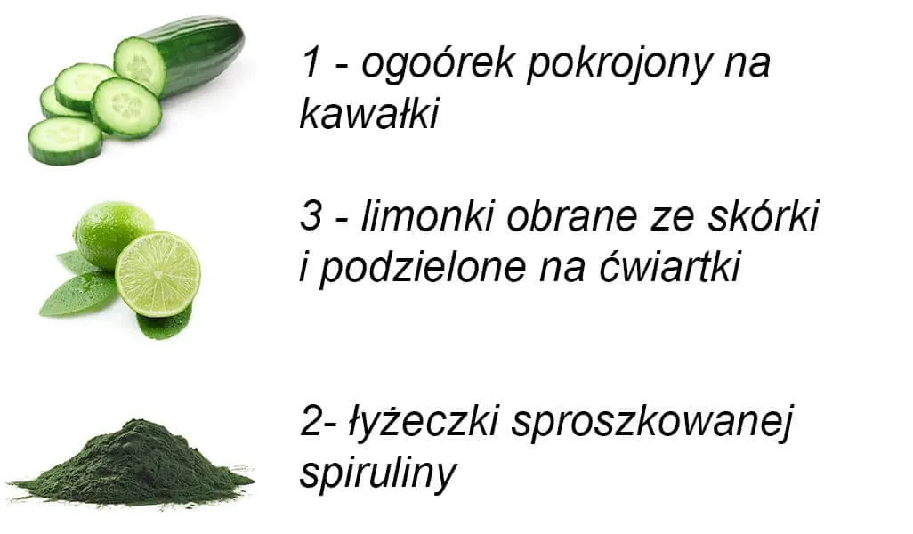 Przepis na sok z ogórka, limonek i spiruliny
